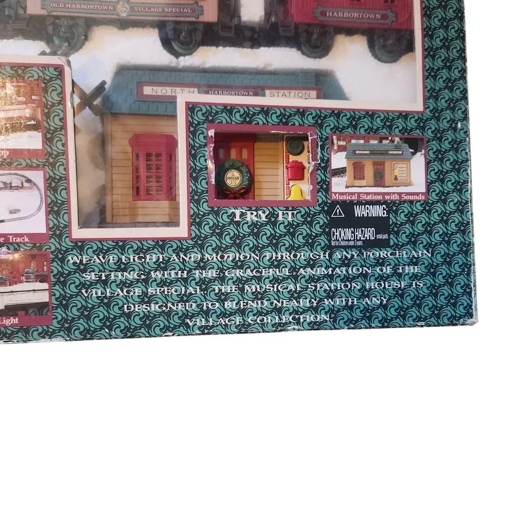 New Bright Bedford Falls Express Christmas Train Set  Sound 1995 Vintage